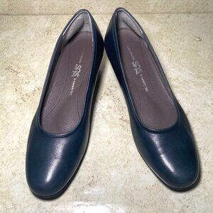 Womens Navy Leather Pumps By SAS Comfort Shoes Career Work Office